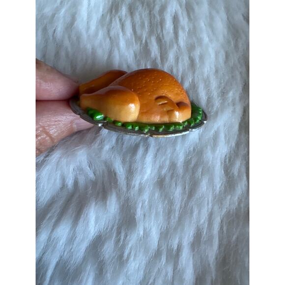 Barbie Brown Oval Platter Dish Turkey With Trimmings Kids Food Accessory Toy - Picture 2 of 4